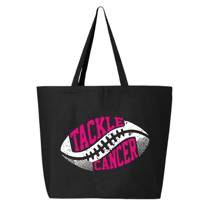 Tackle Football Ball Pink Ribbon Breast Cancer Awareness 25L Jumbo Tote