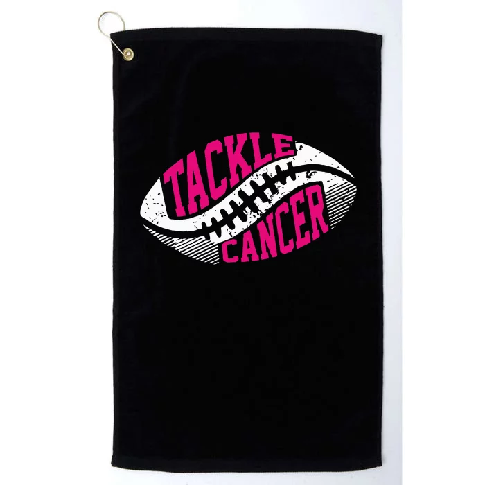 Tackle Football Ball Pink Ribbon Breast Cancer Awareness Platinum Collection Golf Towel