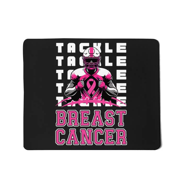 Tackle Football Breast Cancer Awareness P.Ink Ribbon Gift Mousepad