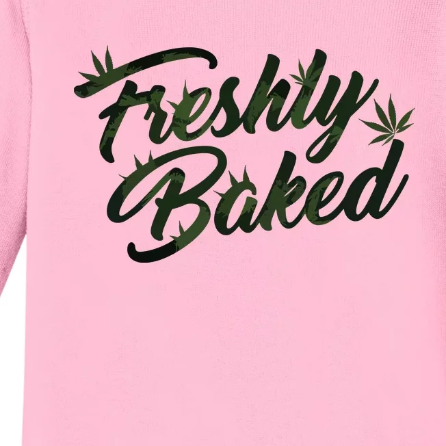 THC Freshly Baked Cannabis Medical Marijuana Baby Long Sleeve Bodysuit