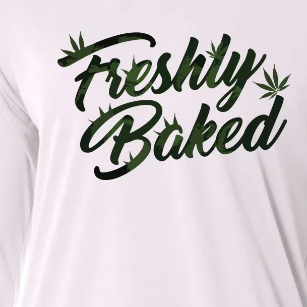 THC Freshly Baked Cannabis Medical Marijuana Cooling Performance Long Sleeve Crew