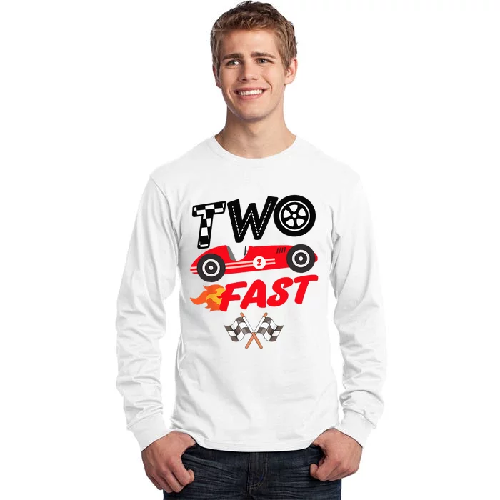 Two Fast Birthday Racing Car Birthday Kids Boy Tall Long Sleeve T-Shirt