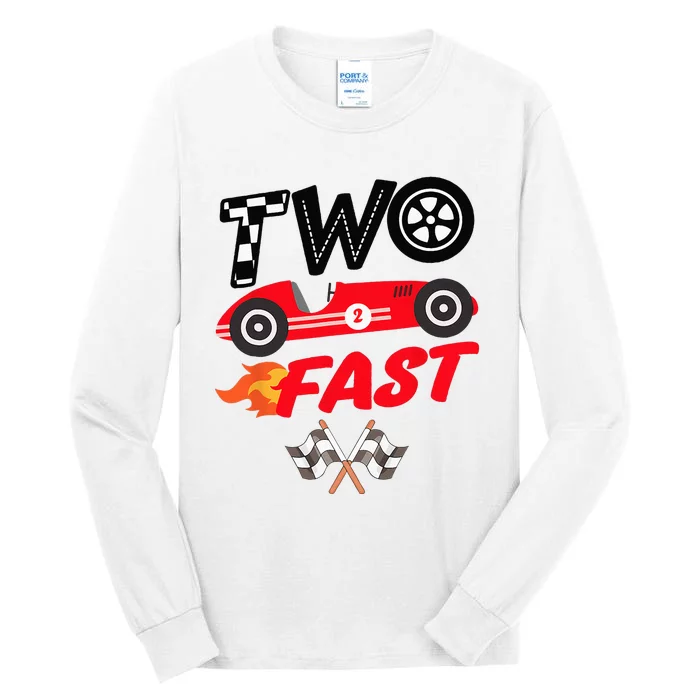 Two Fast Birthday Racing Car Birthday Kids Boy Tall Long Sleeve T-Shirt