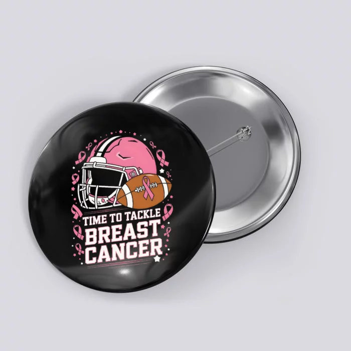 Tackle Football Breast Cancer Awareness Button