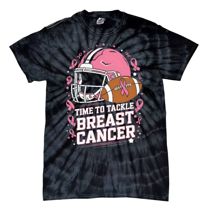 Tackle Football Breast Cancer Awareness Tie-Dye T-Shirt