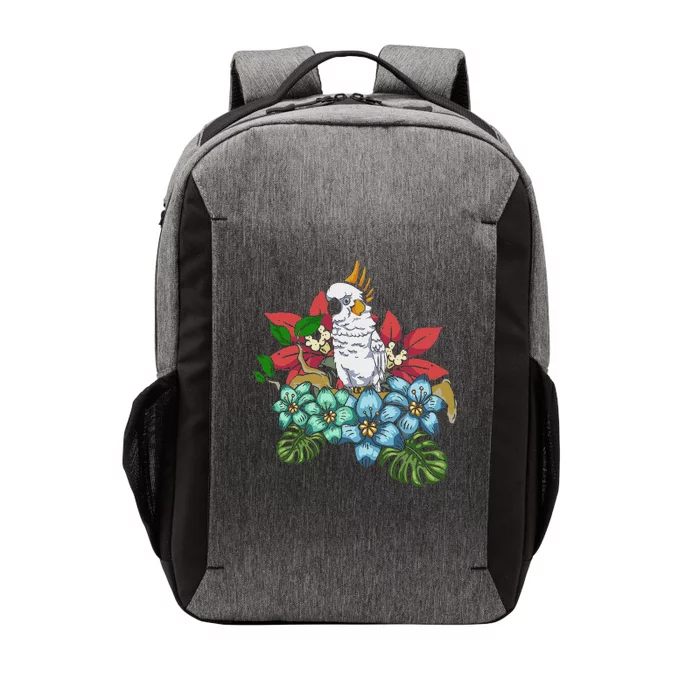 Tropical Flowers Birdwatcher Birding Floral Parrot Cockatoo Vector Backpack