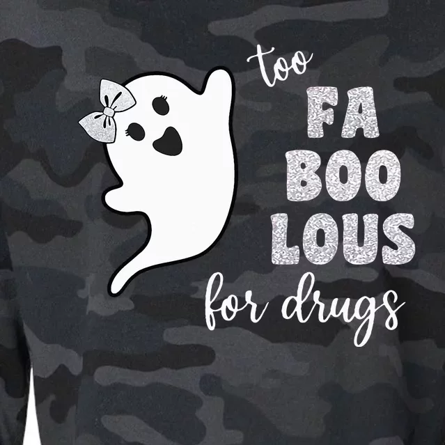 Too Fa Boo Lous For Drug Halloween Red Ribbon Week Awareness Cropped Pullover Crew