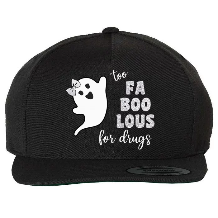 Too Fa Boo Lous For Drug Halloween Red Ribbon Week Awareness Wool Snapback Cap