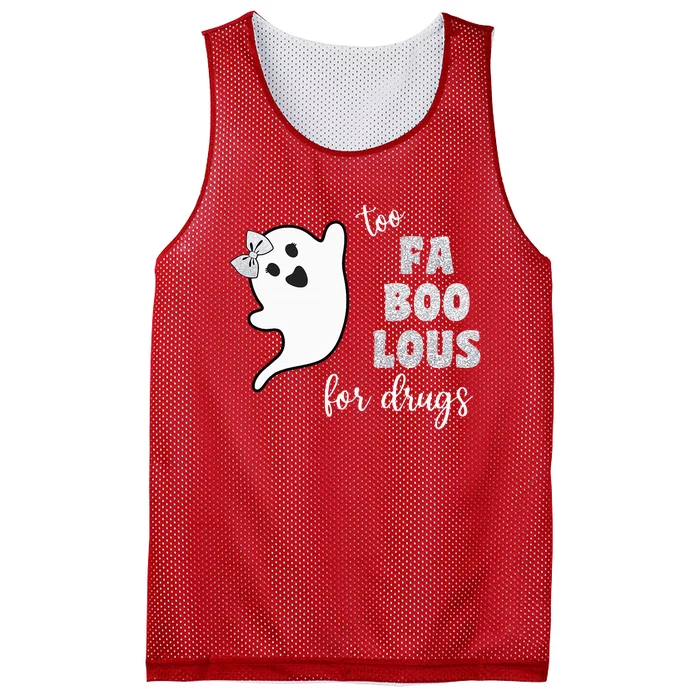 Too Fa Boo Lous For Drug Halloween Red Ribbon Week Awareness Mesh Reversible Basketball Jersey Tank