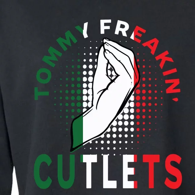 Tommy Freakin Cutlets New Jersey Funny Viral Women Cropped Pullover Crew