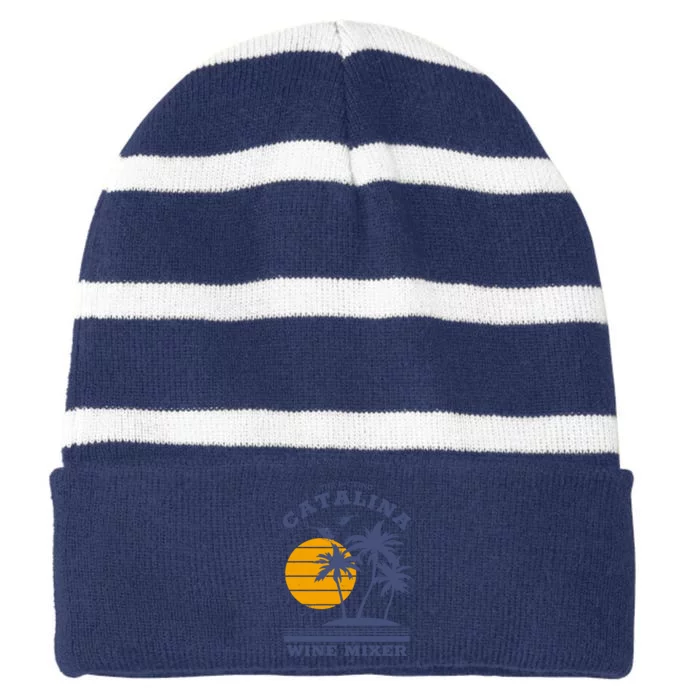 The Fcking Catalina Wine Mixer Striped Beanie with Solid Band