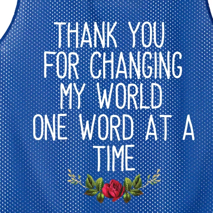 Thanks For Changing My World Gift Cute Speech Therapist Cool Gift Mesh Reversible Basketball Jersey Tank