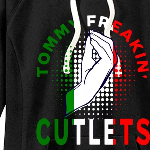 Tommy Freakin Cutlets Funny Viral Hand Gesture American Italian Women's Fleece Hoodie