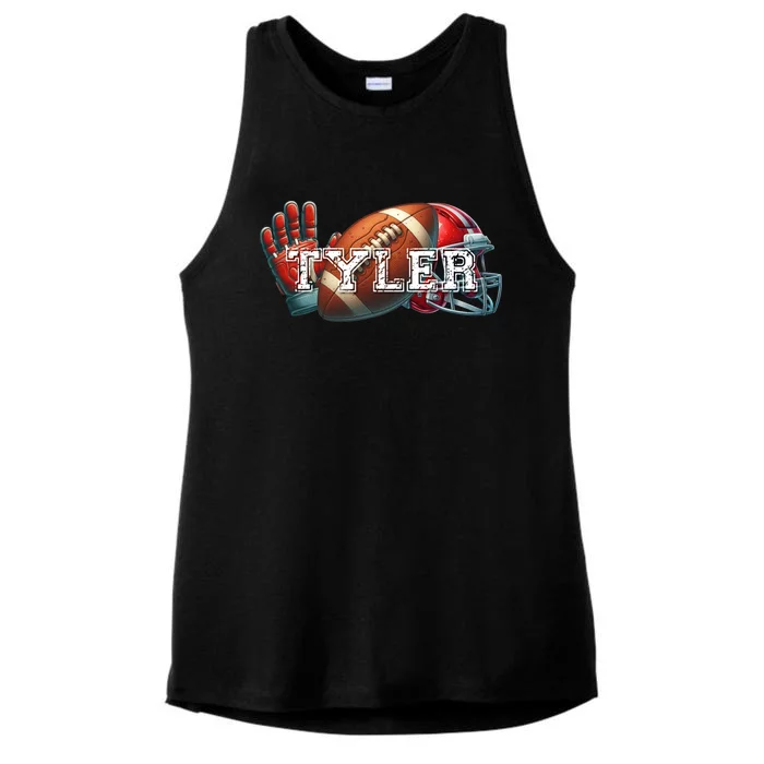 Tyler Football Custom Name Gift Ladies Tri-Blend Wicking Tank