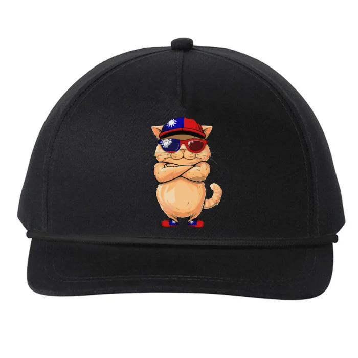 Taiwanese Flag Cat Mom Souvenirs Products Kitten Taiwan Snapback Five-Panel Rope Hat