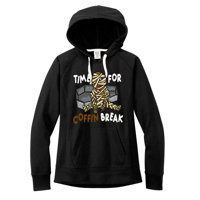 Time For Coffin Break Zombie Funny Women's Fleece Hoodie