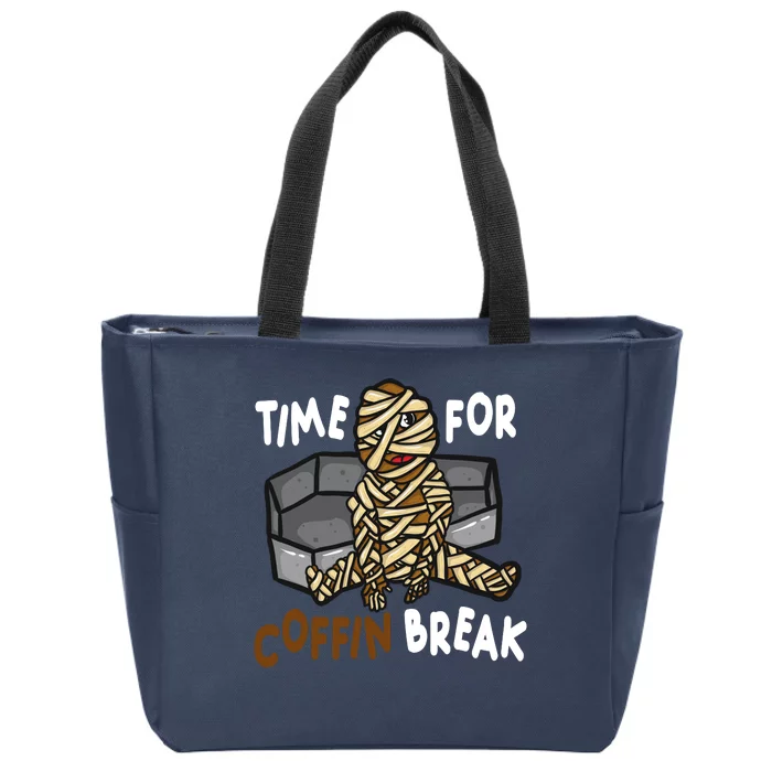 Time For Coffin Break Zombie Funny Zip Tote Bag