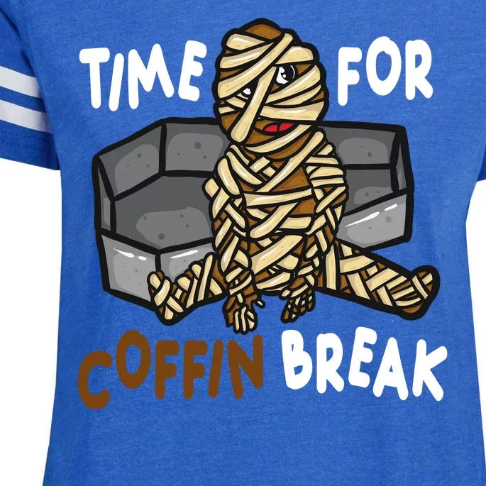 Time For Coffin Break Zombie Funny Enza Ladies Jersey Football T-Shirt