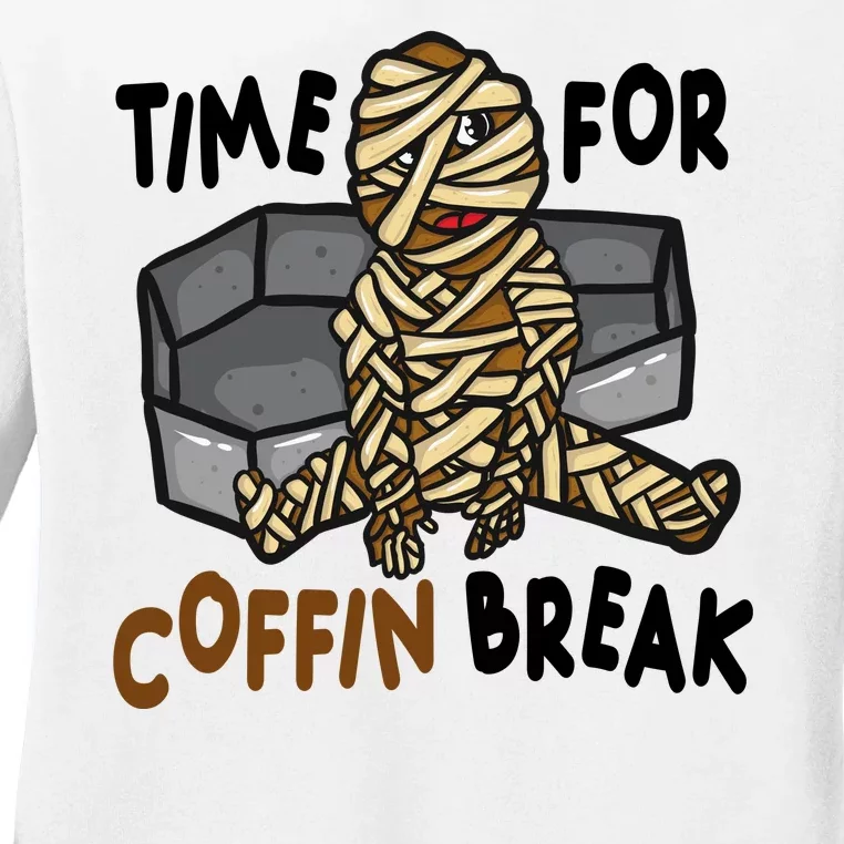 Time For Coffin Break Zombie Funny Ladies Long Sleeve Shirt