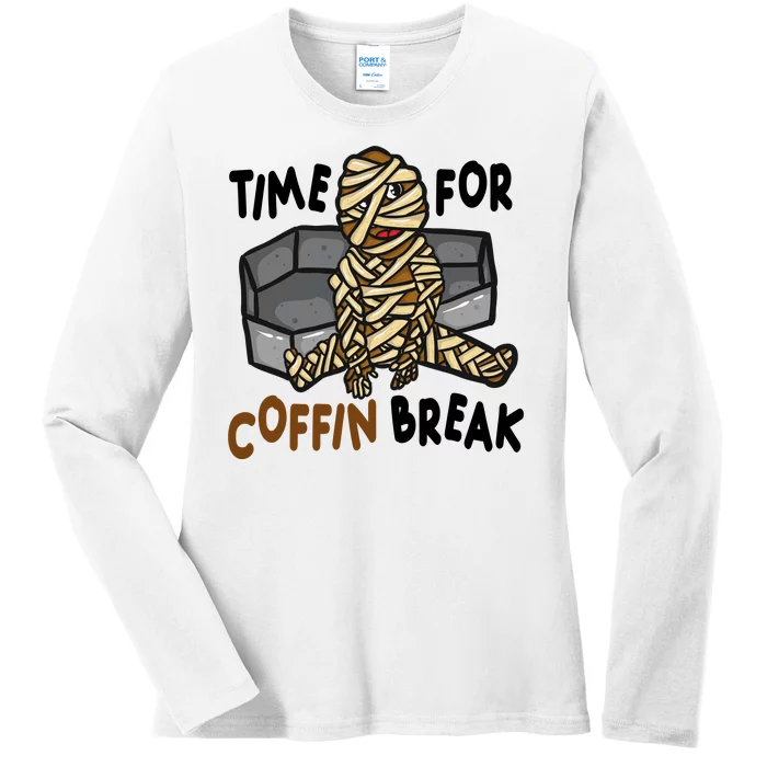 Time For Coffin Break Zombie Funny Ladies Long Sleeve Shirt