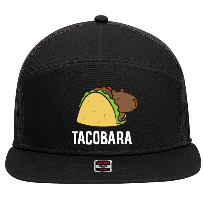 Tacobara Funny Capybara Tacos 7 Panel Mesh Trucker Snapback Hat