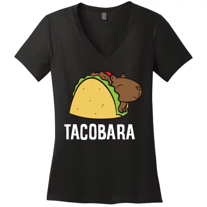 Tacobara Funny Capybara Tacos Women's V-Neck T-Shirt