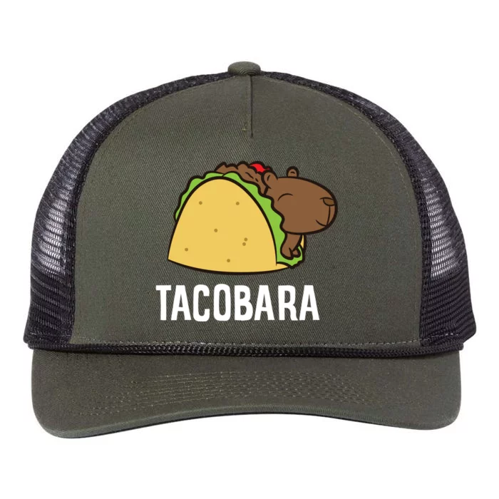 Tacobara Funny Capybara Tacos Retro Rope Trucker Hat Cap