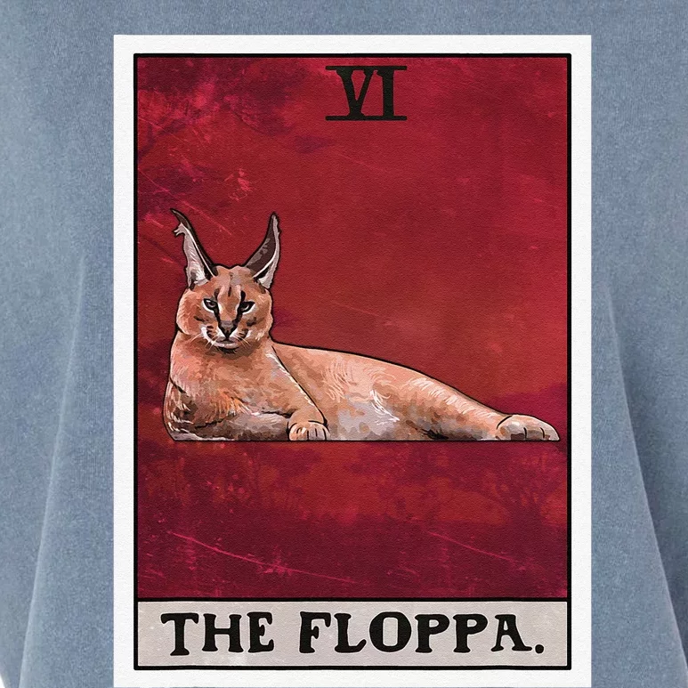 The Floppa Caracal Cat Tarot Card Funny Meme Garment-Dyed Women's Muscle Tee