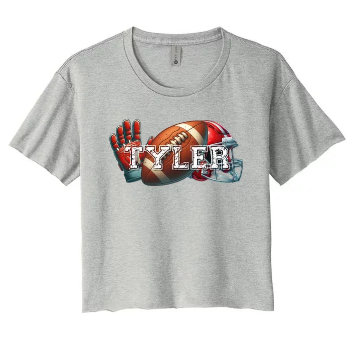 Tyler Football Custom Name Gift Women's Crop Top Tee