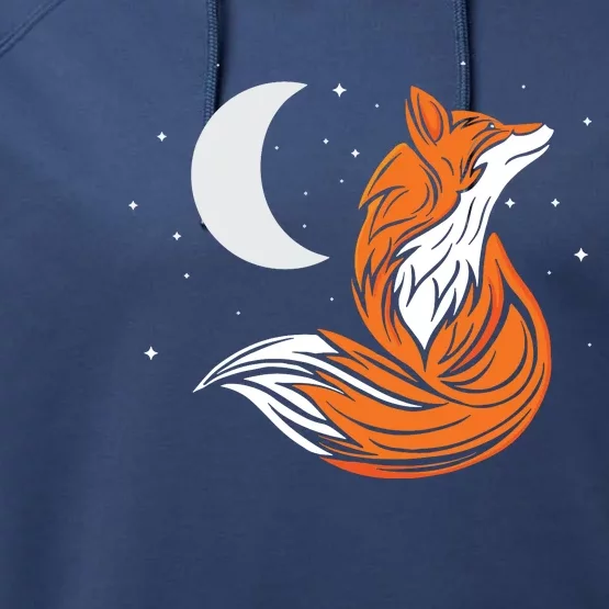 Tribal Fox Camper Zookeeper Wildlife Animal Lover Performance Fleece Hoodie