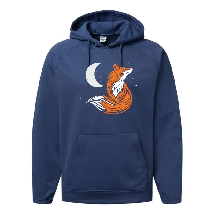 Tribal Fox Camper Zookeeper Wildlife Animal Lover Performance Fleece Hoodie