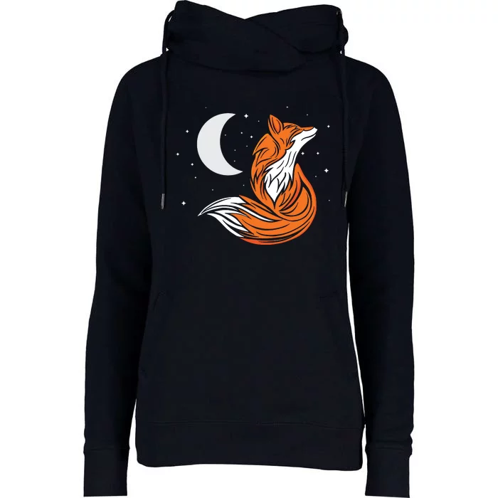 Tribal Fox Camper Zookeeper Wildlife Animal Lover Womens Funnel Neck Pullover Hood