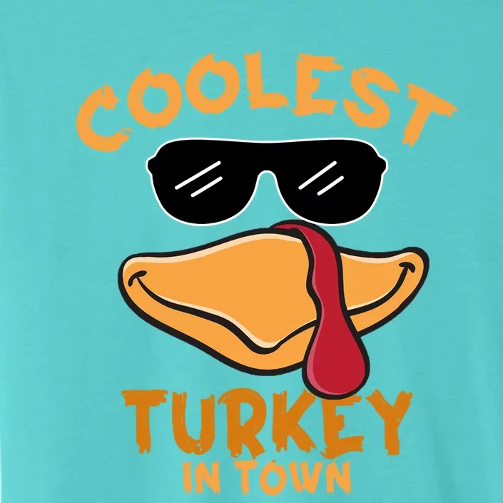 Turkey Face Coolest Turkey In Town Gobble Funny Thanksgiving Gift ChromaSoft Performance T-Shirt