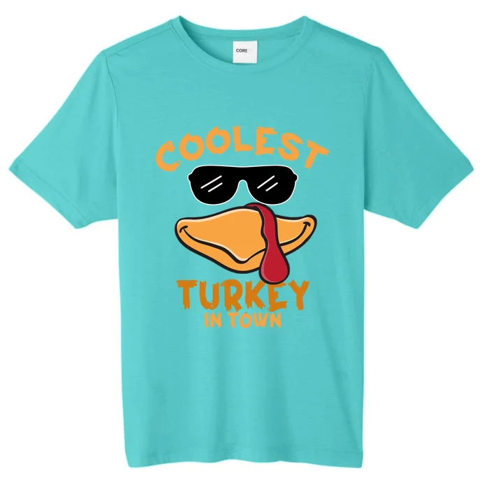 Turkey Face Coolest Turkey In Town Gobble Funny Thanksgiving Gift ChromaSoft Performance T-Shirt