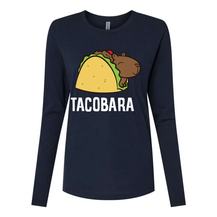 Tacobara Funny Capybara Tacos Womens Cotton Relaxed Long Sleeve T-Shirt