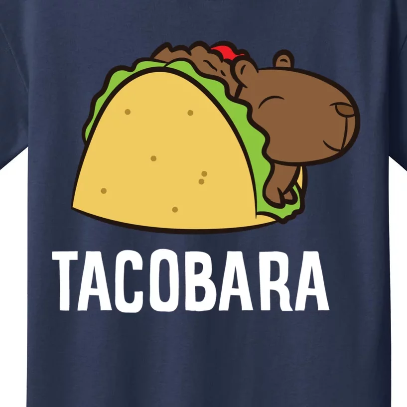 Tacobara Funny Capybara Tacos Kids T-Shirt