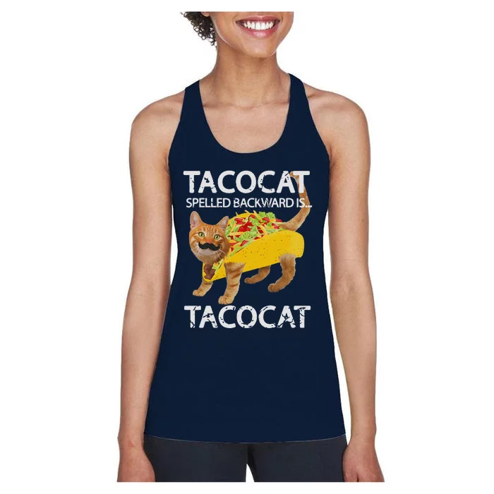 Tacocat Funny Cat Taco Lover Tee Kitty Tacos Women's Racerback Tank