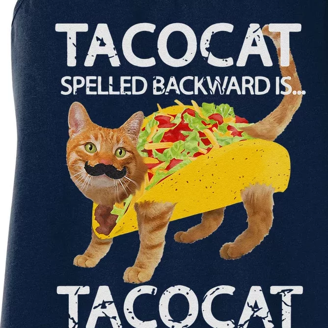 Tacocat Funny Cat Taco Lover Tee Kitty Tacos Women's Racerback Tank