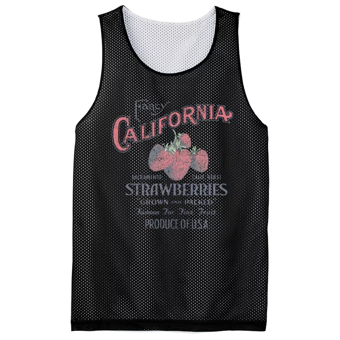 Trendy Fancy California Strawberries Vintage Poster Mesh Reversible Basketball Jersey Tank