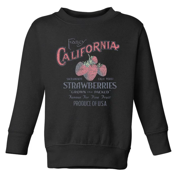 Trendy Fancy California Strawberries Vintage Poster Toddler Sweatshirt