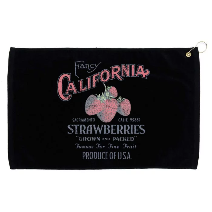 Trendy Fancy California Strawberries Vintage Poster Grommeted Golf Towel