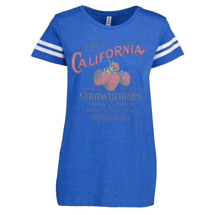 Trendy Fancy California Strawberries Vintage Poster Enza Ladies Jersey Football T-Shirt