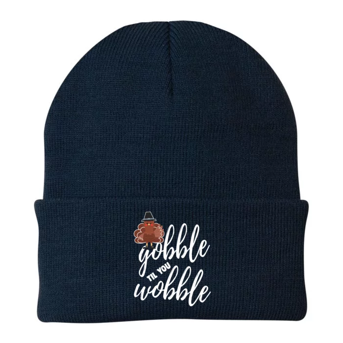 Thanksgiving Food Cool Gift Gobble Til You Wobble Funny Gift Knit Cap Winter Beanie