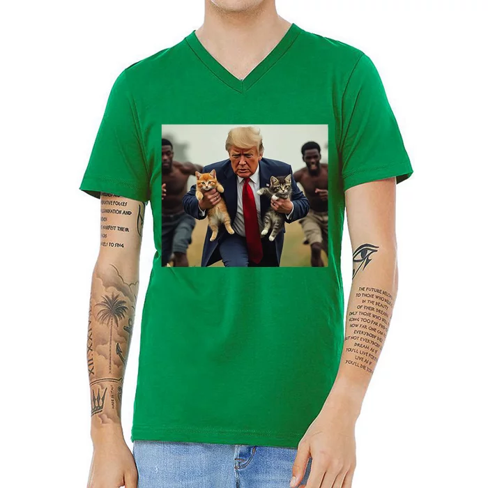 Trump For Cats V-Neck T-Shirt