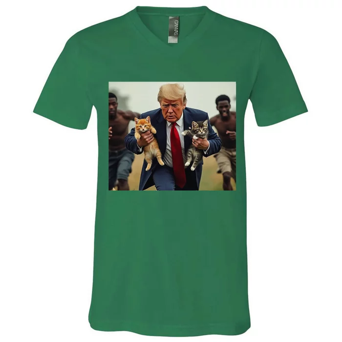 Trump For Cats V-Neck T-Shirt