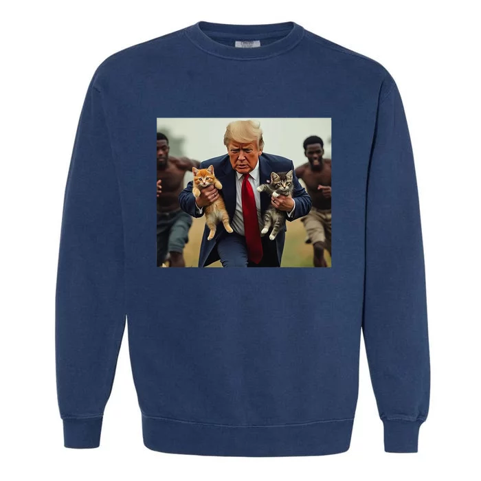 Trump For Cats Garment-Dyed Sweatshirt