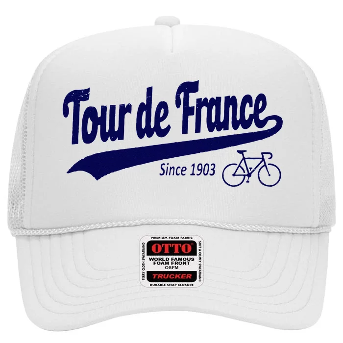 Tour Funny Cycling Tour  France Cycling Fan High Crown Mesh Trucker Hat