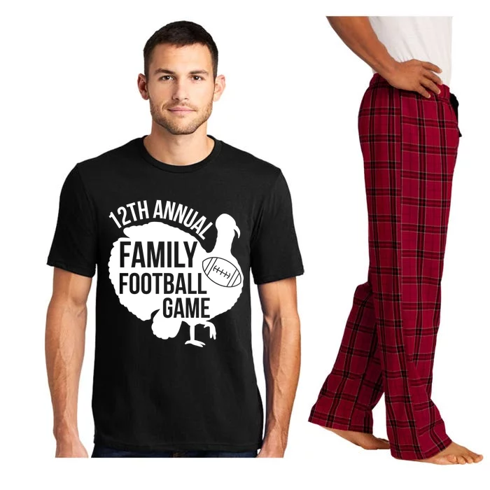 Thanksgiving Football Cute Gift Turkey Bowl Game 12th Annual Cool Gift Pajama Set