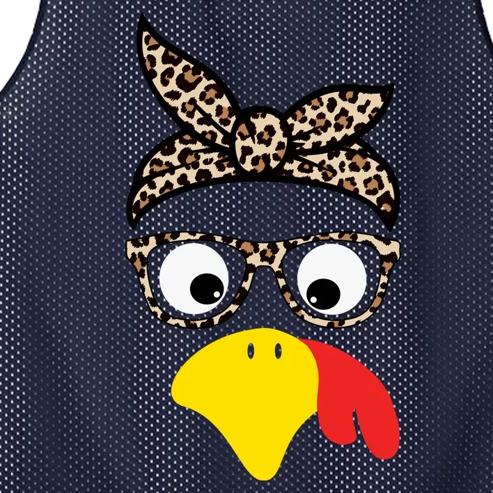 Turkey Face Cheetah Cute Thanksgiving Mesh Reversible Basketball Jersey Tank