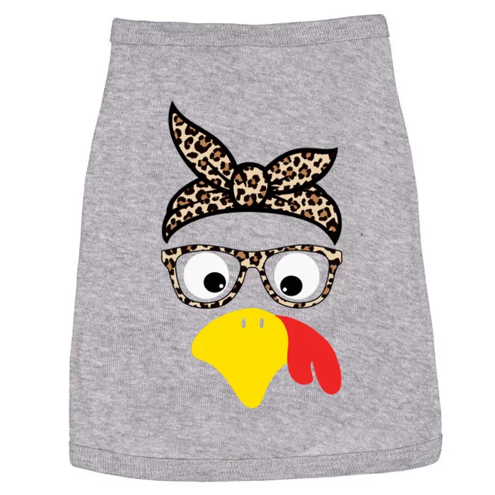 Turkey Face Cheetah Cute Thanksgiving Doggie Tank